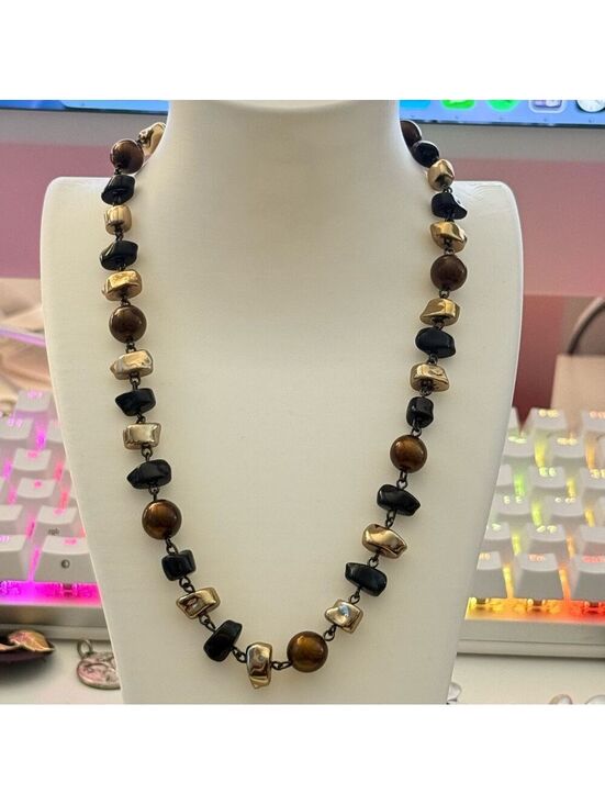 Unbranded Jewelry - Boho Black, bronze, and Gold Adjustable Beaded Necklace